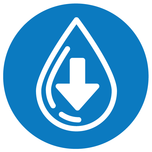 Decreased water use icon